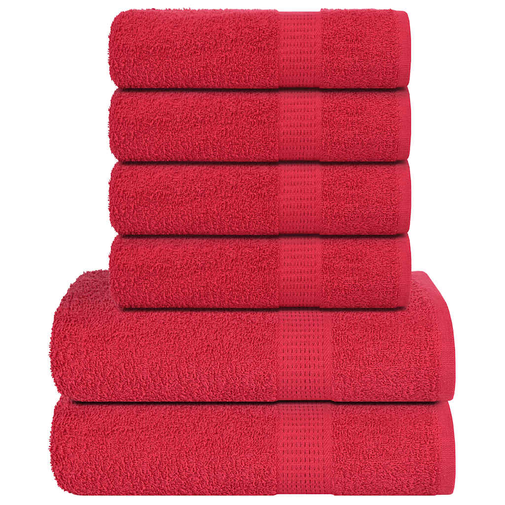 vidaXL 6 Piece Towel Set "FROGN" Red 360 gsm 1