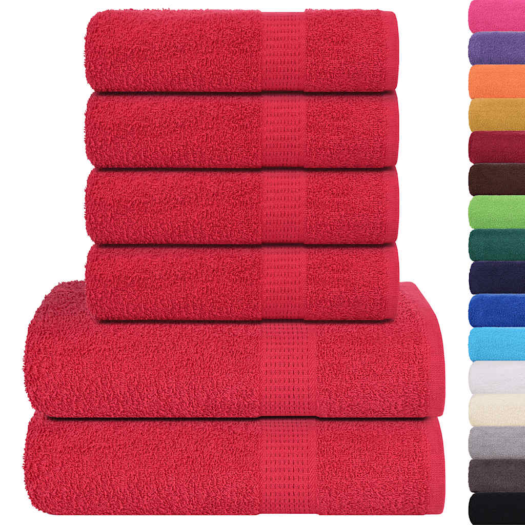 vidaXL 6 Piece Towel Set "FROGN" Red 360 gsm 2