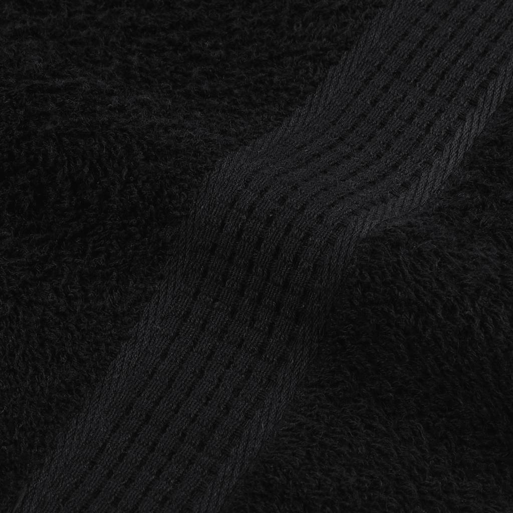 vidaXL 6 Piece Towel Set "FROGN" Black 360 gsm 6