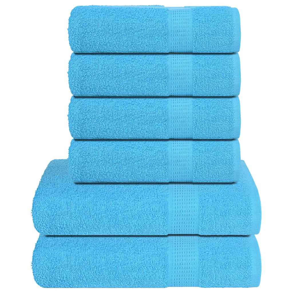 vidaXL 6 Piece Towel Set "FROGN" Turquoise 360 gsm 1