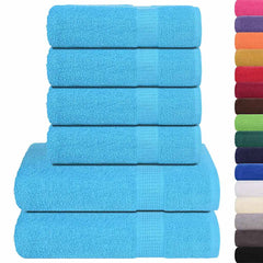 vidaXL 6 Piece Towel Set "FROGN" Turquoise 360 gsm 2