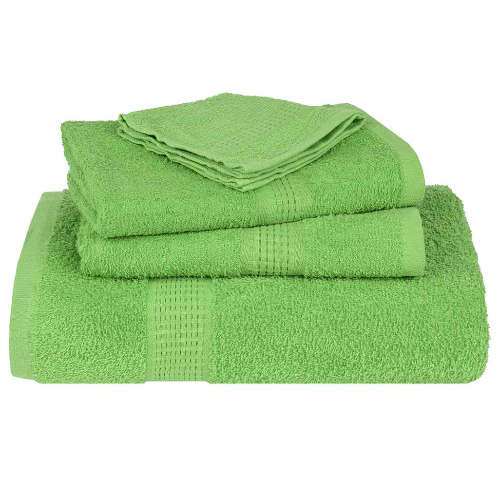 vidaXL 6 Piece Towel Set "FROGN" Apple Green 360 gsm 4