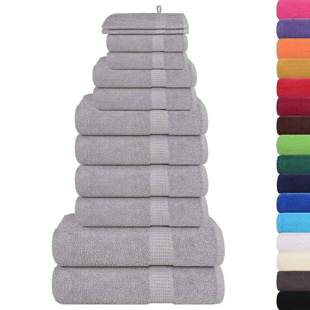 vidaXL 12 Piece Towel Set "FROGN" Grey 360 gsm 2