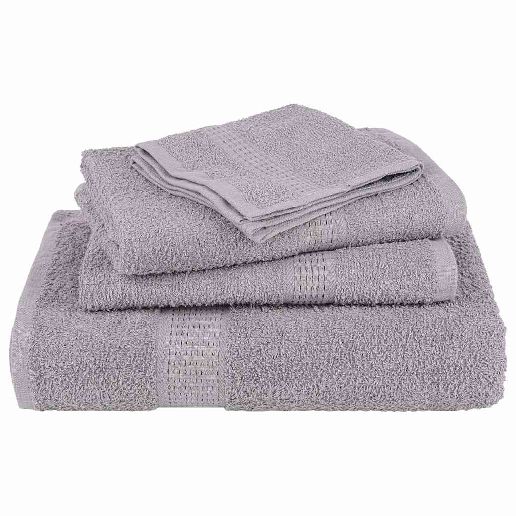 vidaXL 12 Piece Towel Set "FROGN" Grey 360 gsm 4