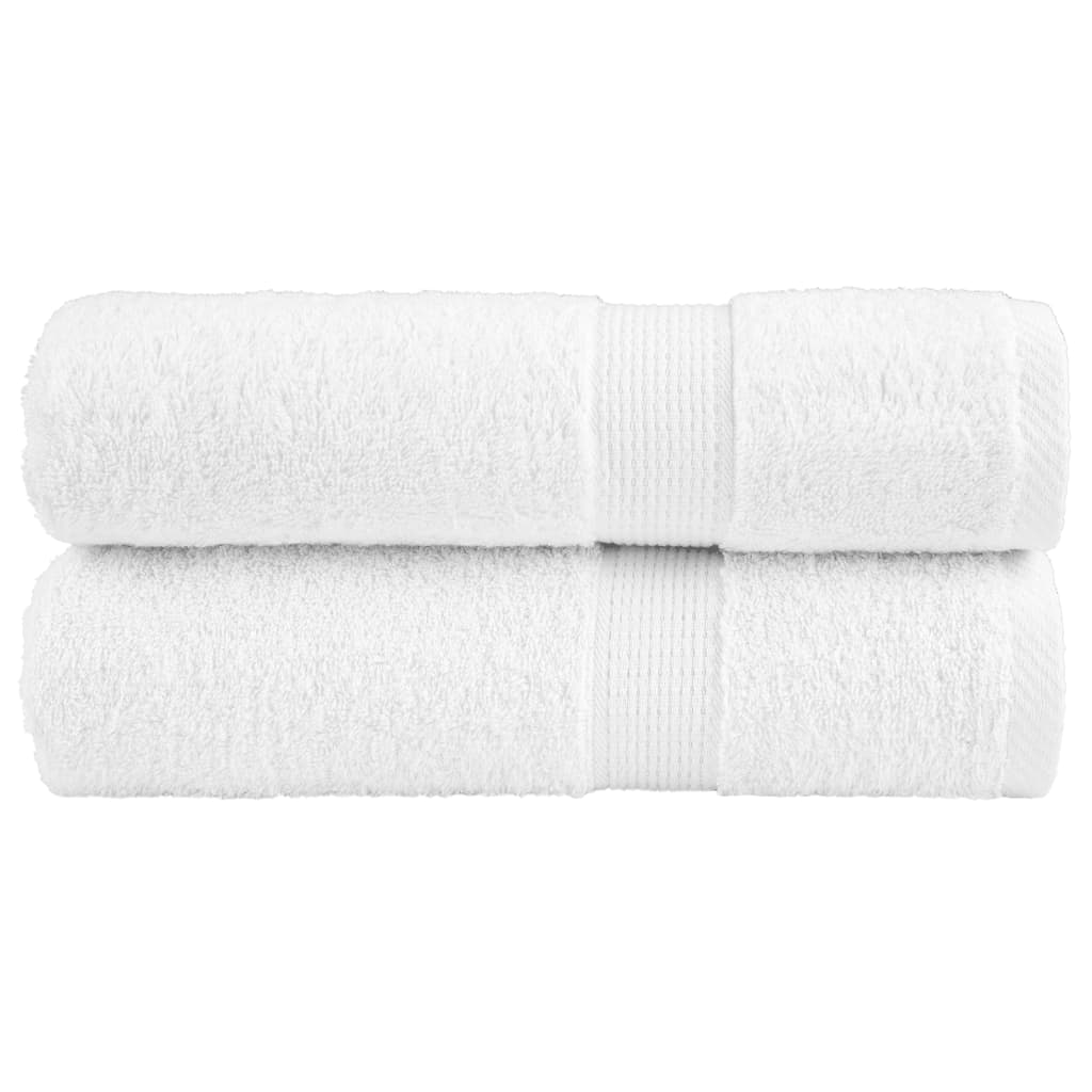 vidaXL Premium Shower Towels "SOLUND" 2 pcs White 70x140 cm 600 gsm 1