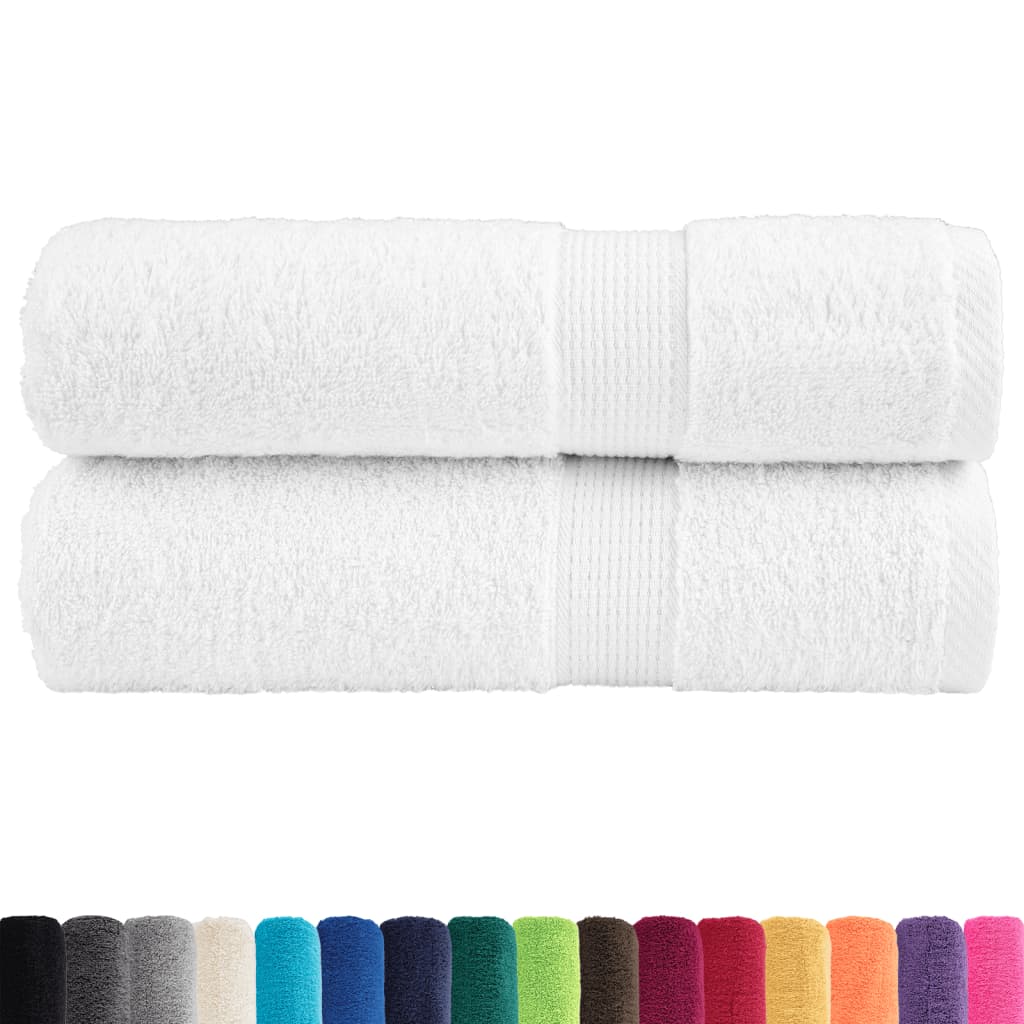 vidaXL Premium Shower Towels "SOLUND" 2 pcs White 70x140 cm 600 gsm 2