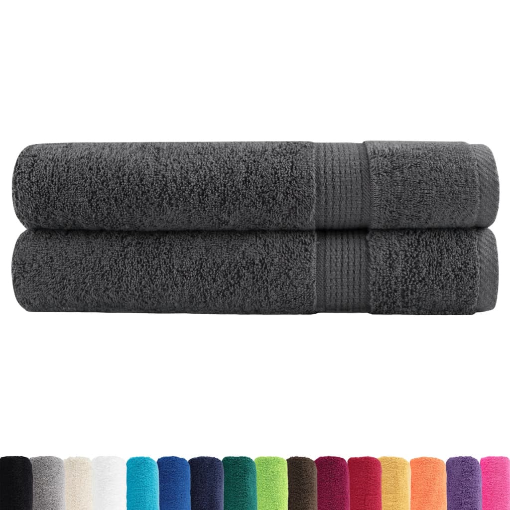 vidaXL Premium Towels "SOLUND" 2 pcs Anthracite 100x200 cm 600 gsm 2