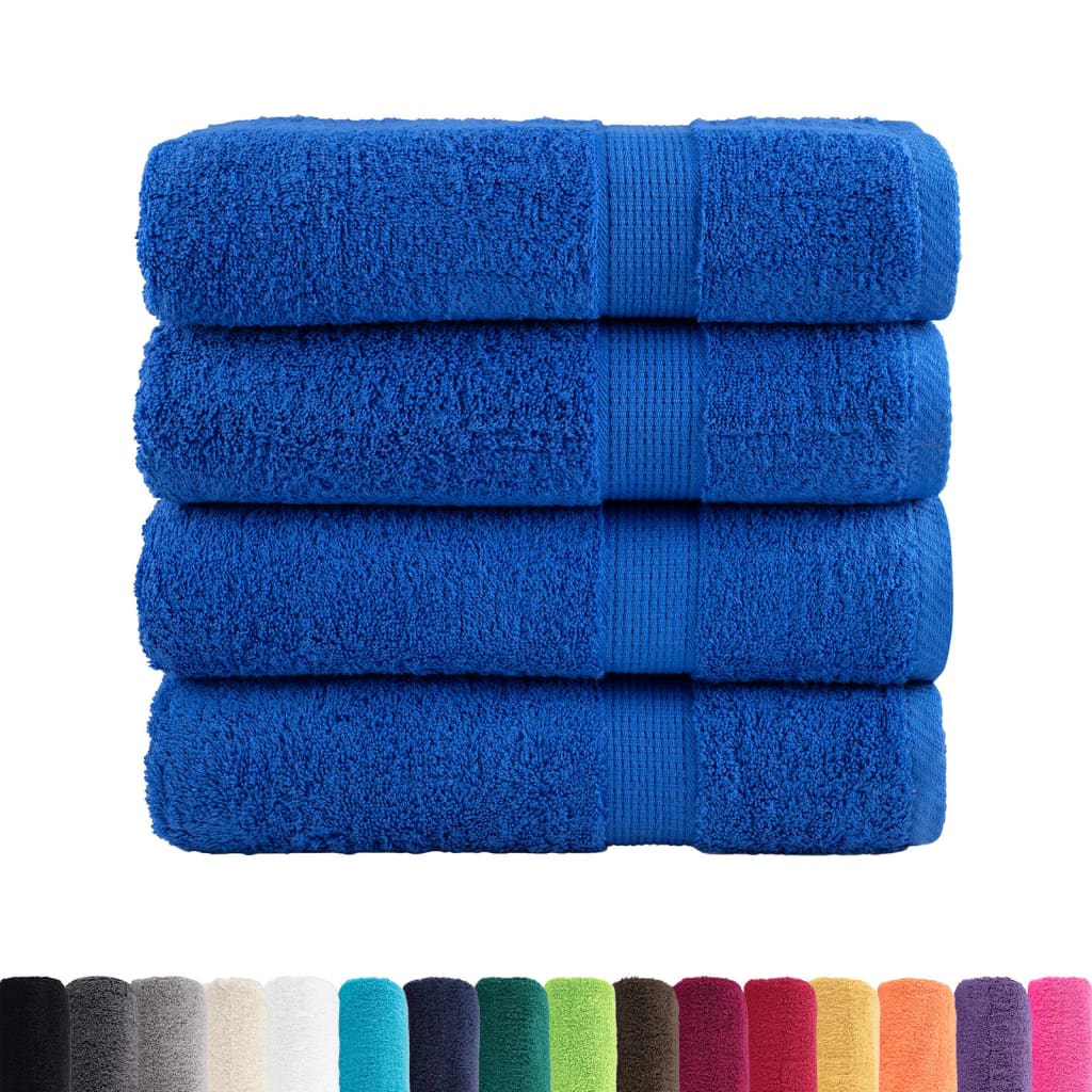 vidaXL Premium Shower Towels "SOLUND" 4 pcs Blue 70x140 cm 600 gsm 2