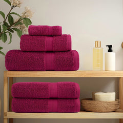 vidaXL Premium Shower Towels "SOLUND" 4 pcs Bordeaux 70x140 cm 600 gsm 3