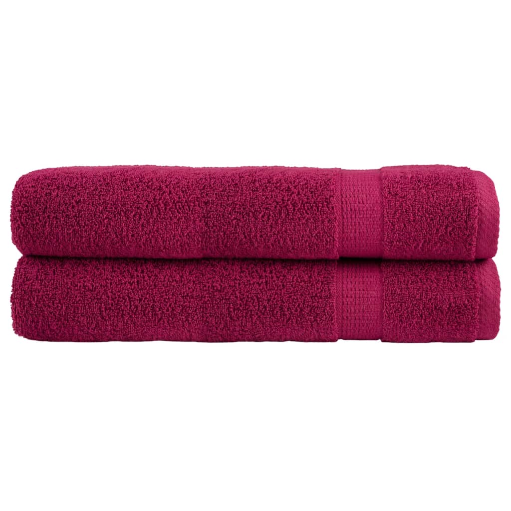 vidaXL Premium Towels "SOLUND" 2 pcs Bordeaux 100x200 cm 600 gsm 1