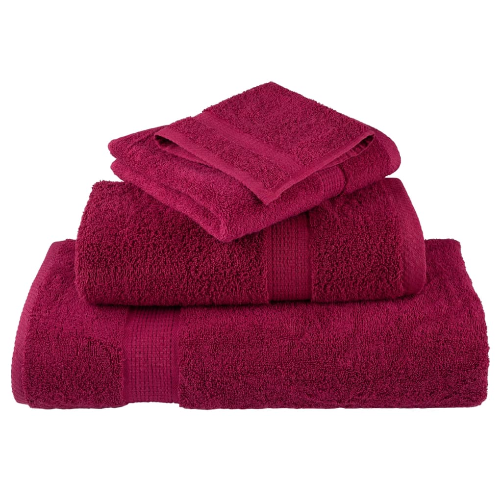 vidaXL Premium Towels "SOLUND" 2 pcs Bordeaux 100x200 cm 600 gsm 4