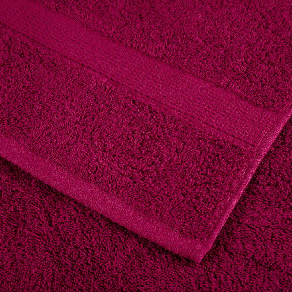 vidaXL Premium Towels "SOLUND" 2 pcs Bordeaux 100x200 cm 600 gsm 6
