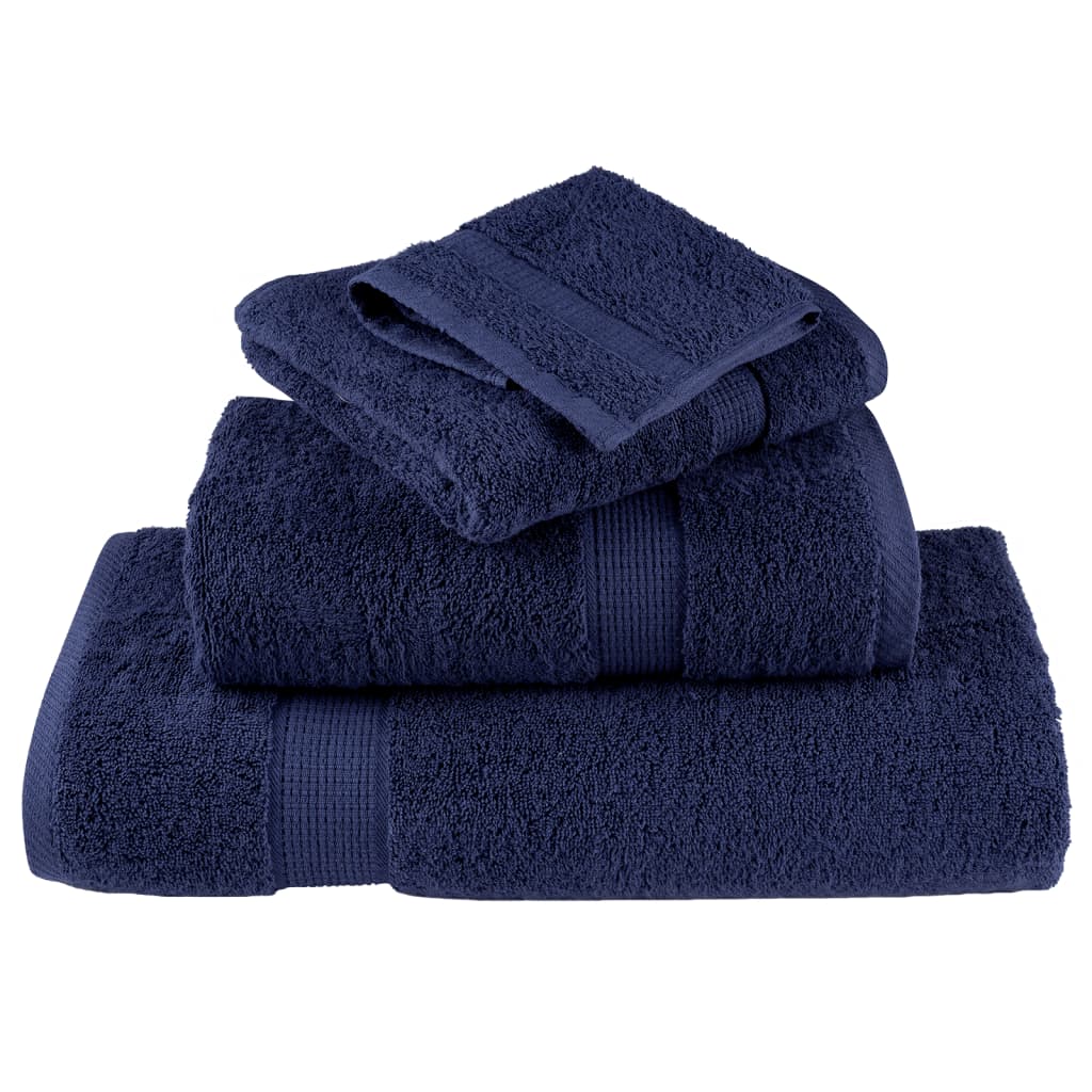 vidaXL Premium Towels "SOLUND" 2 pcs Navy Blue 100x200 cm 600 gsm 4