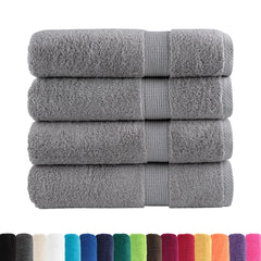 vidaXL Premium Shower Towels "SOLUND" 4 pcs Grey 70x140 cm 600 gsm 2