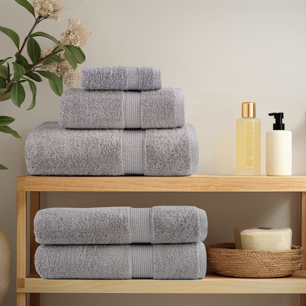vidaXL Premium Shower Towels "SOLUND" 4 pcs Grey 70x140 cm 600 gsm 3