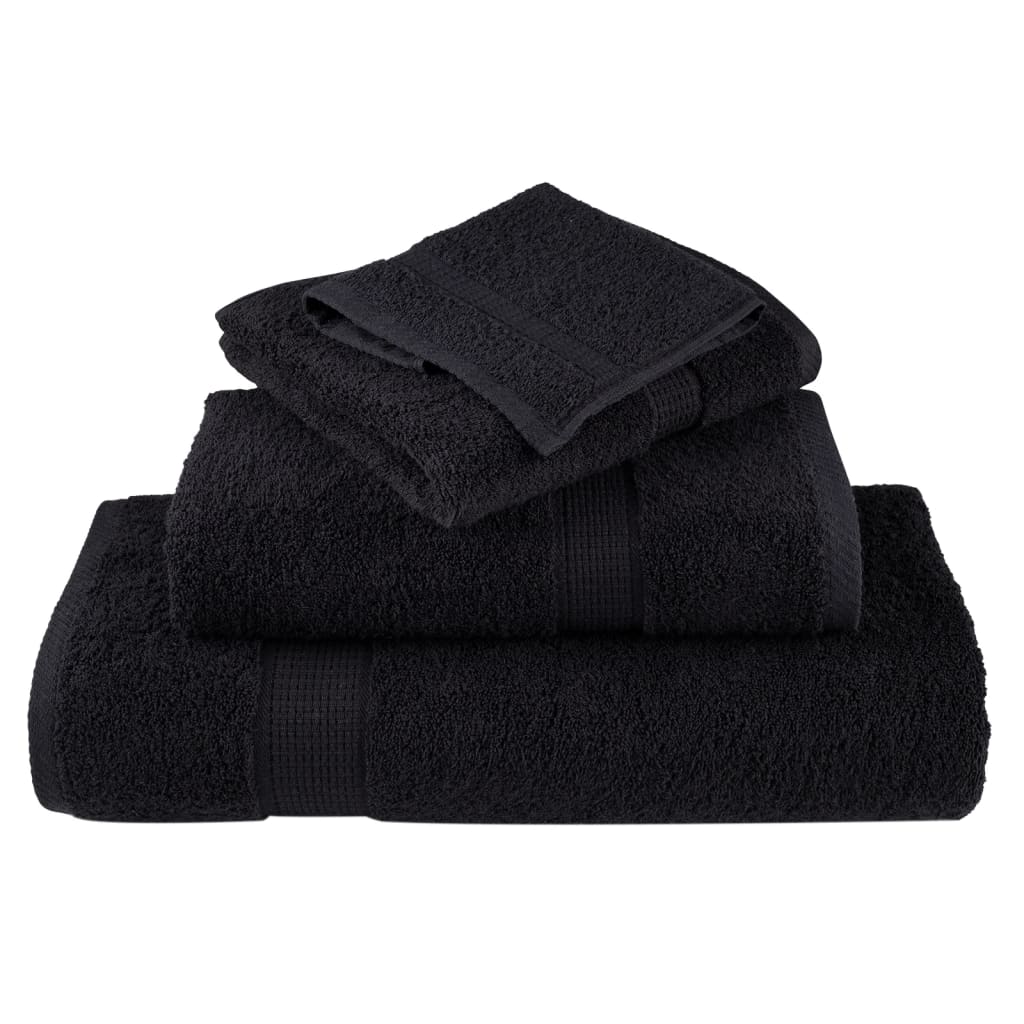 vidaXL Premium Bath Towels "SOLUND" 4 pcs Black 100x150 cm 600 gsm 4