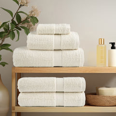 vidaXL Premium Bath Towels "SOLUND" 2 pcs Cream 100x150 cm 600 gsm 3