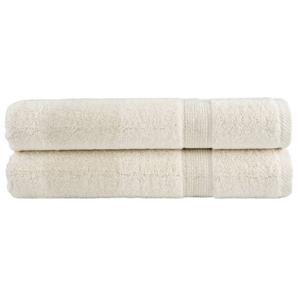 vidaXL Premium Towels SOLUND 2 pcs Cream 100x200 cm 600 gsm 1