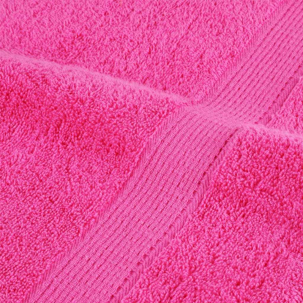 vidaXL Premium Bath Towels "SOLUND" 2 pcs Pink 100x150 cm 600 gsm 6