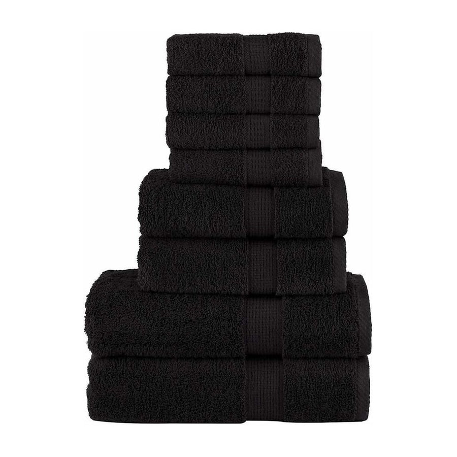 8 Piece Premium Towel Set SOLUND Black 600 gsm