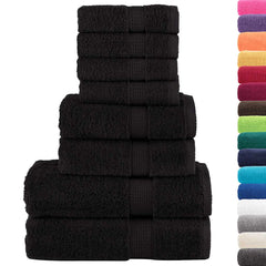 vidaXL 8 Piece Premium Towel Set SOLUND Black 600 gsm 2