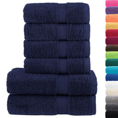 vidaXL 6 Piece Premium Towel Set SOLUND Navy Blue 600 gsm 2
