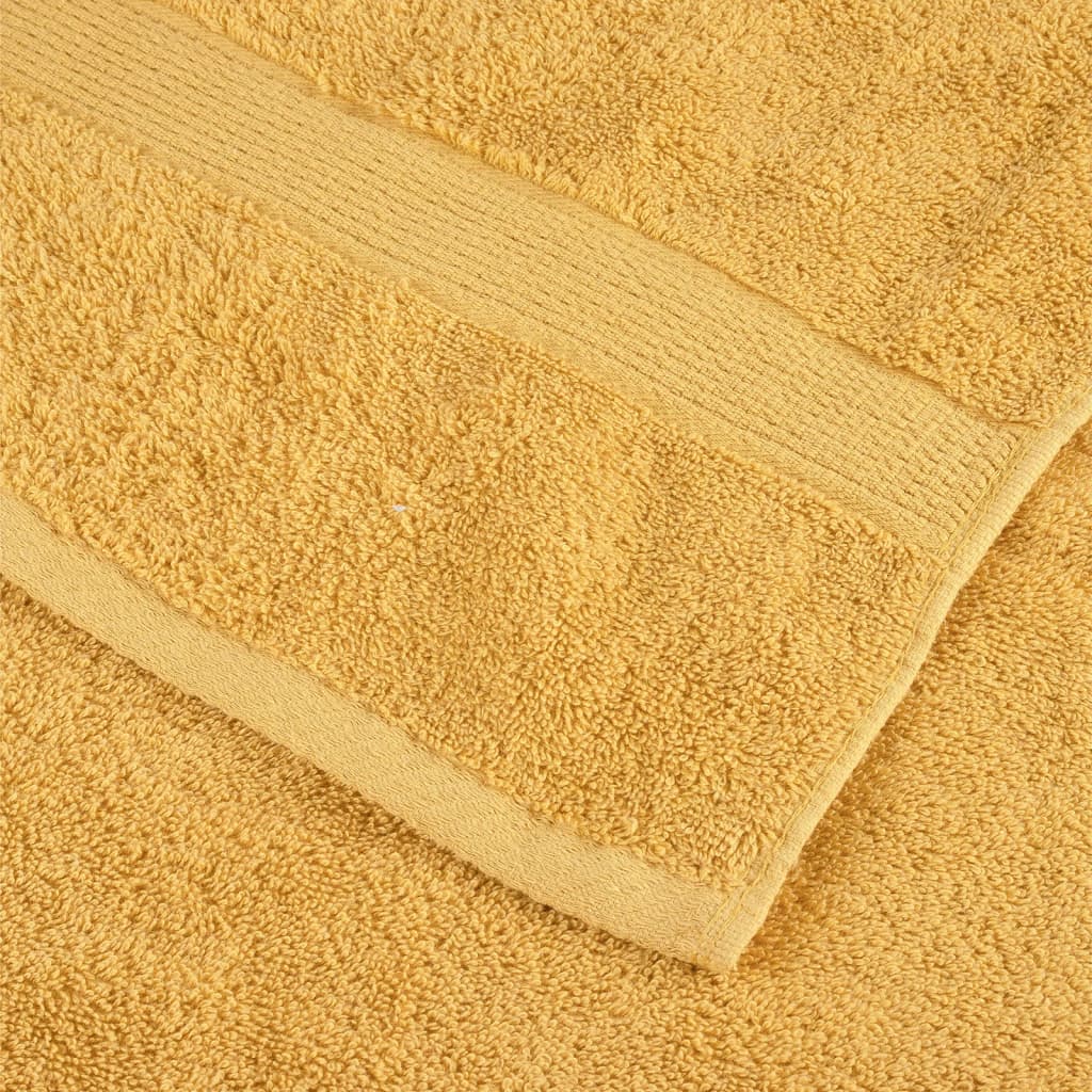 vidaXL 6 Piece Premium Towel Set SOLUND Gold 600 gsm 5