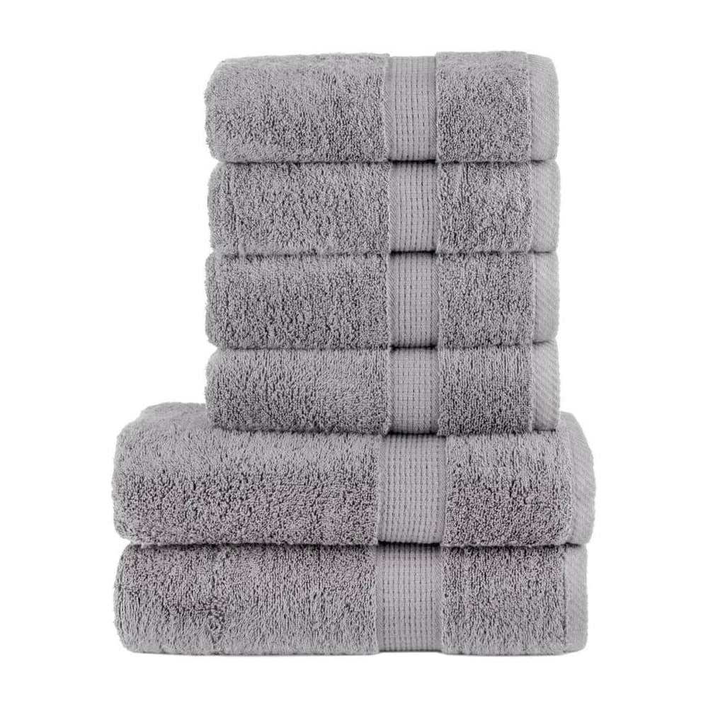 6 Piece Premium Towel Set SOLUND Grey 600 gsm