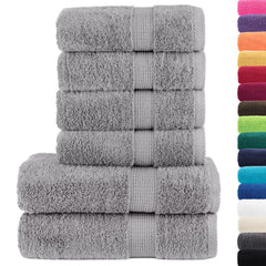 vidaXL 6 Piece Premium Towel Set SOLUND Grey 600 gsm 2