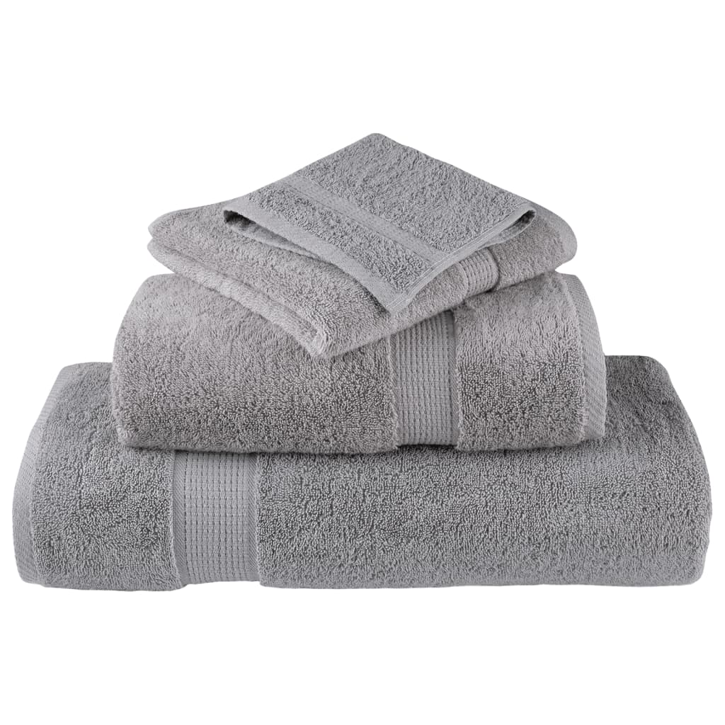 vidaXL 6 Piece Premium Towel Set SOLUND Grey 600 gsm 4