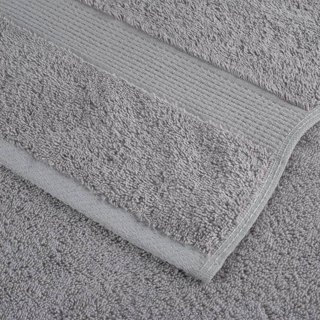 vidaXL 6 Piece Premium Towel Set SOLUND Grey 600 gsm 5