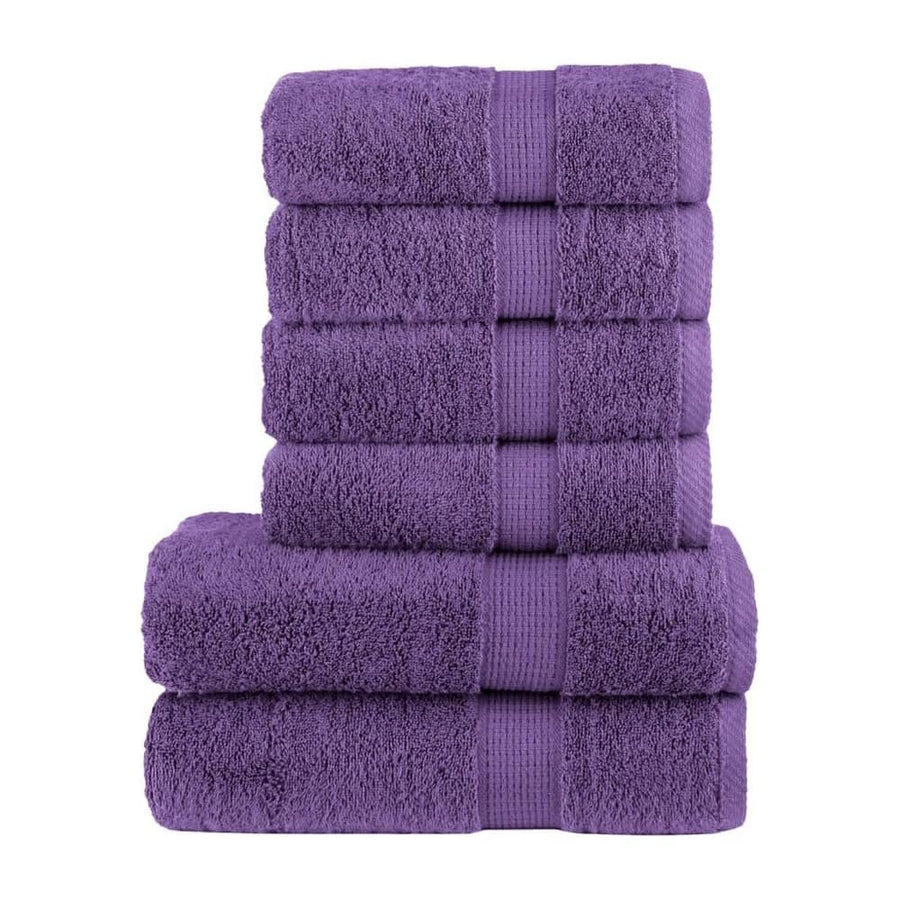 6 Piece Premium Towel Set SOLUND Purple 600 gsm