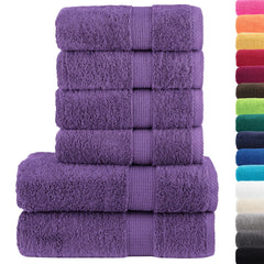 vidaXL 6 Piece Premium Towel Set SOLUND Purple 600 gsm 2