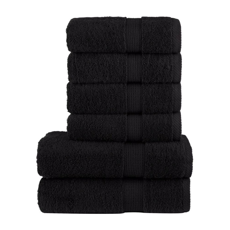 6 Piece Premium Towel Set SOLUND Black 600 gsm