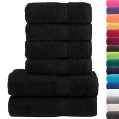 vidaXL 6 Piece Premium Towel Set SOLUND Black 600 gsm 2