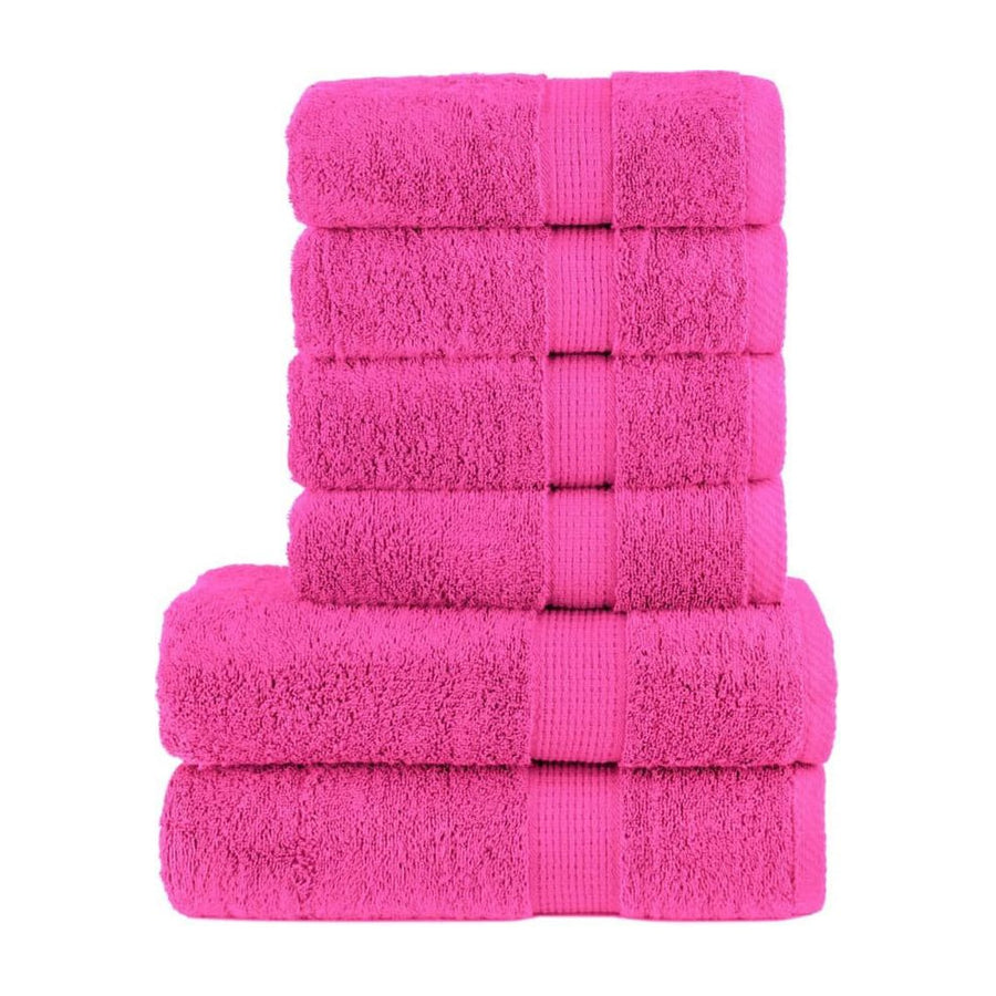 6 Piece Premium Towel Set SOLUND Pink 600 gsm