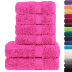 vidaXL 6 Piece Premium Towel Set SOLUND Pink 600 gsm 2