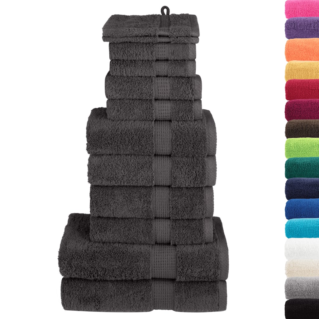 vidaXL 12 Piece Premium Towel Set SOLUND Anthracite 600 gsm 2