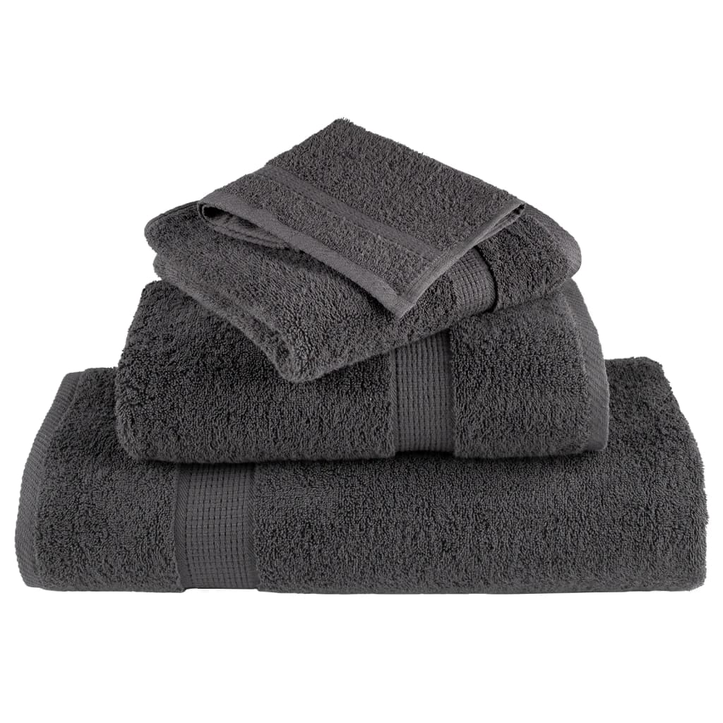 vidaXL 12 Piece Premium Towel Set SOLUND Anthracite 600 gsm 4