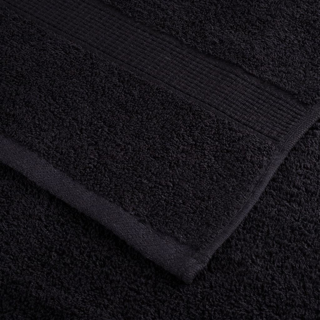 vidaXL 12 Piece Premium Towel Set SOLUND Black 600 gsm 5