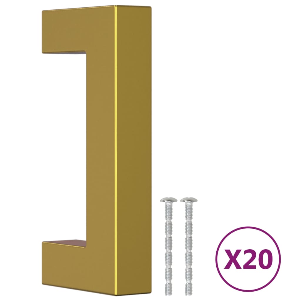 vidaXL Cabinet Handles 20 pcs Gold 64 mm Stainless Steel 2