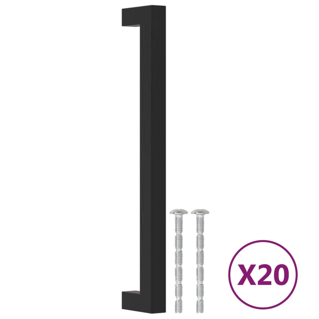 vidaXL Cabinet Handles 20 pcs Black 192 mm Stainless Steel 2