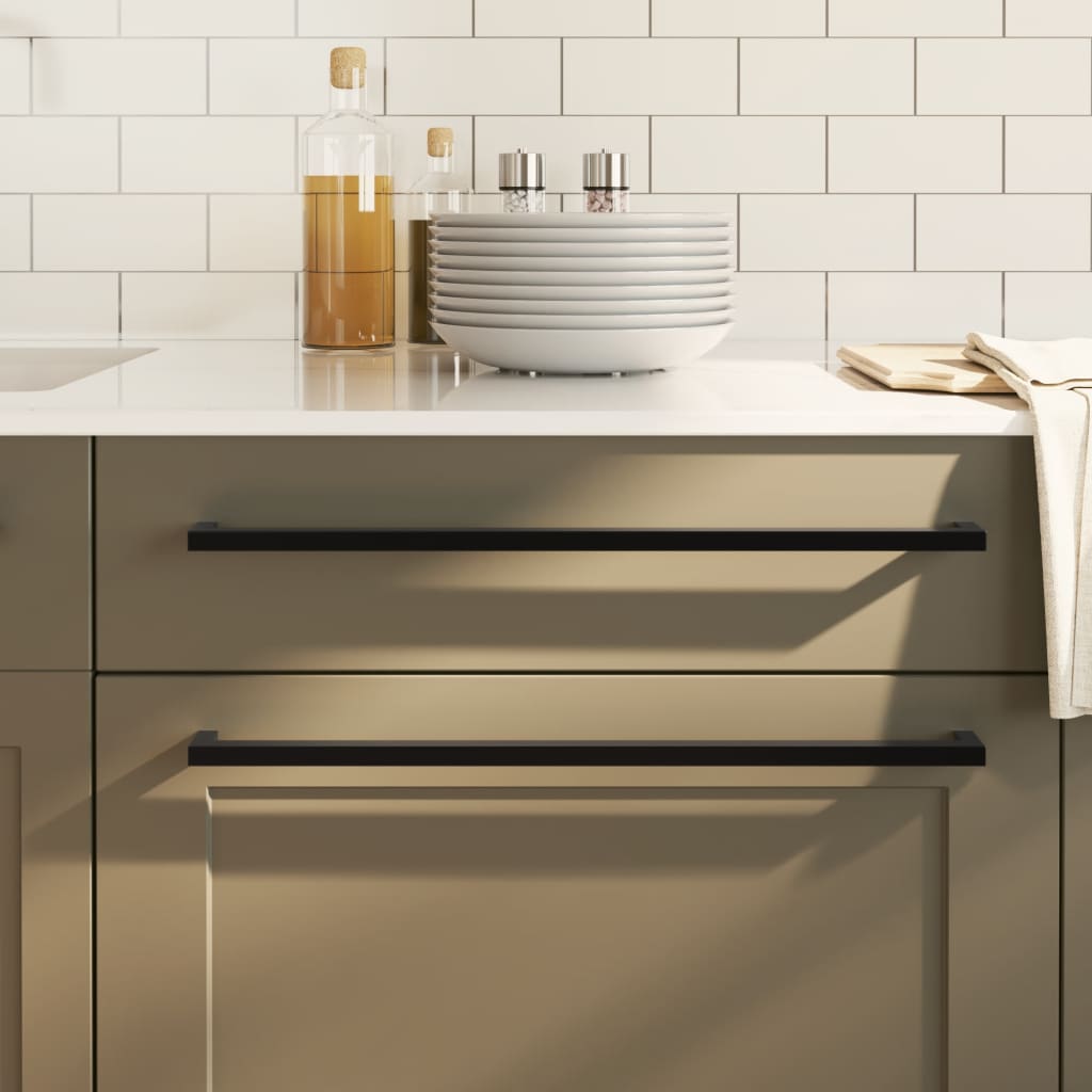 vidaXL Cabinet Handles Stainless Steel 20 pcs Black