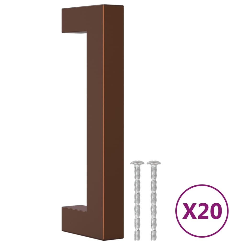 Cabinet Handles Stainless Steel 20 pcs Bronze 96 mm