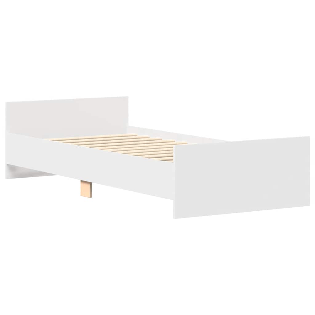 Bed Frame without Mattress 90x190 cm Engineered Wood White