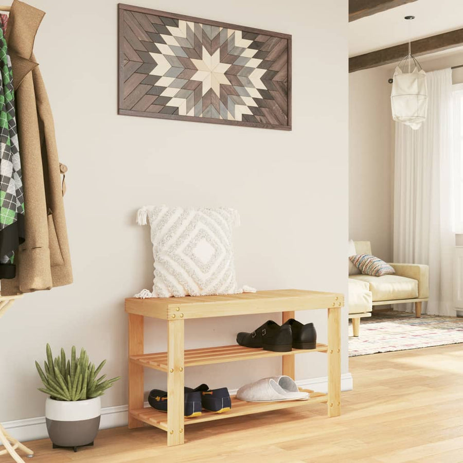 vidaXL Shoe Rack 3-Tier 70x27,5x45 cm Bamboo 1