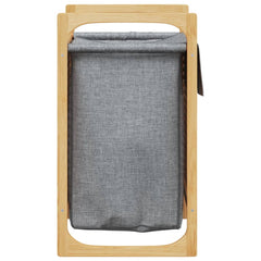 vidaXL Laundry Basket with Grey Bag 32x30x36.5 cm Bamboo 4