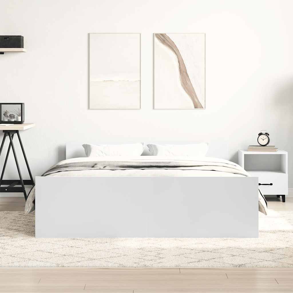 Bed Frame without Mattress 140x200 cm White