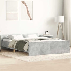 Bed Frame without Mattress 140x200 cm Concrete grey