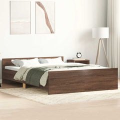 Bed Frame without Mattress 140x200 cm Brown oak